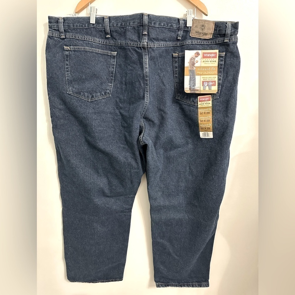 NWT Wrangler relaxed fit mens jeans U shape size 50x29 - Picture 3 of 4